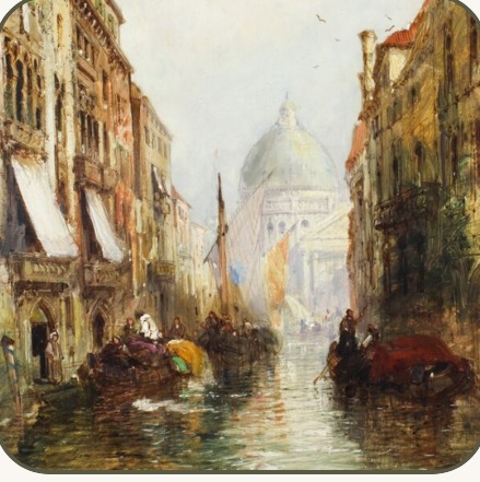 Simone Acc. Collection mood board — Venice canal painting, artistic reference